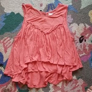 Tracy Reese peach baby doll crop top